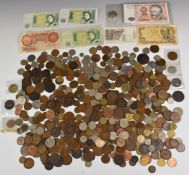 A collection of UK coinage, George II onwards including WW1 and WW2 era, an 'H' penny, farthings etc