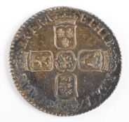 1700 William III shilling, plain angles reverse, near unc/EF+++
