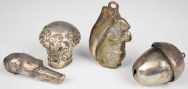 Novelty walking stick handle formed as a greyhound or similar dog's head, no visible marks, length