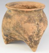 Zhou Dynasty 10thC BC or similar Chinese pottery footed tripod jar, H13cm