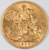 1909 Edward VII gold full sovereign