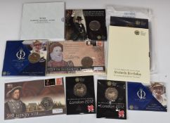 Eleven Royal Mint crowns and £5 coins, comprising two 2012 Olympics, 2007 Diamond Wedding, 2009
