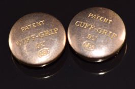 A pair of 9ct rose gold 'cuff-grips', 5g