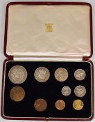 1937 George V cased specimen coins (no Maundy examples)