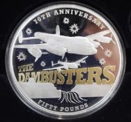 Dambusters 10oz silver limited edition (65/125) coin and a Dambusters £5 coin, with certificate