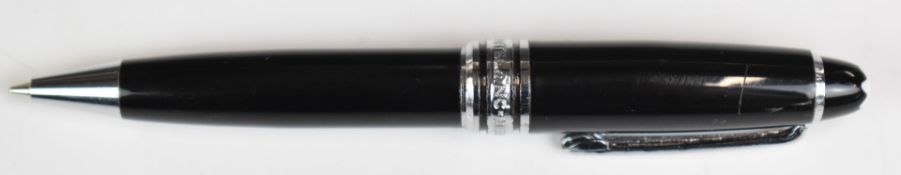 Montblanc Meisterstuck Pix ballpoint pen with black resin body and plated fittings.