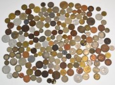 A collection of overseas coinage 18thC onwards, includes some silver content