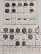 Nineteen Queen Victoria shillings, various years from 1856 young head to 1898 veiled, various grades