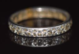 Art Deco platinum eternity ring set with 20 diamonds, each approximately 0.03ct, 3.3g, size I
