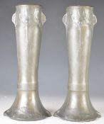 Pair of Kayserzinn Art Nouveau pewter vases, marked to bases 4626, height 30cm