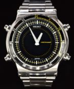 Seiko Duo-Display SNJ0230 gentleman's 1/1000 chronograph wristwatch ref. H024-00C0 with digital