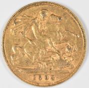 1903 Edward VII gold half sovereign