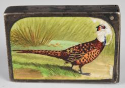 Sampson Mordan & Co Ltd Edward VII hallmarked silver vesta case decorated with an enamel picture