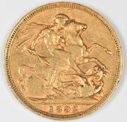 1892 Queen Victoria gold full sovereign