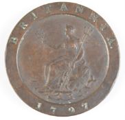 1797 George III cartwheel two pence, VF+