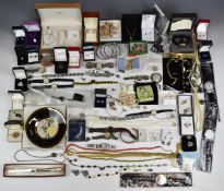 A collection costume jewellery including silver earrings, brooches and pendants