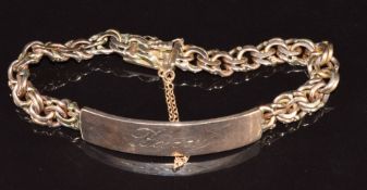 A 9ct rose gold identity bracelet, 29g, 18cm long