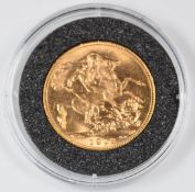1918 George V gold full sovereign, India Mint