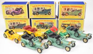 Six Matchbox Models of Yesteryear diecast model cars comprising 1911 Renault Y-2, 1913 Mercer