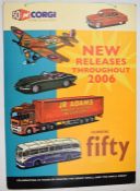 Corgi Toys 50 year anniversary advertising sign, 84 x 59cm