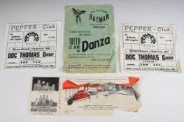 Doc Thomas Group - Two flyers for Pepper Club, Italy, 17 x 20cm, together with La Panoramica night