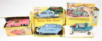 Three Dinky Toys diecast model cars relating to Gerry Anderson TV shows comprising FAB 1 100, Joe