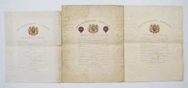 [Royalty] Buckingham Palace Evening Gala Concert Programmes for 26th May 1882, 30th June 1886 and