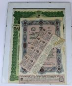 Chinese Government 1913 loan certificate and a similar Russian example dated 1908, larger 45 x 33cm