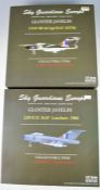 Two Sky Guardians Europe 1:72 scale diecast model fighter jets comprising Gloster Javelin FAW 9R
