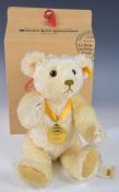 Steiff Millenium Teddy bear designed exclusively for Danbury Mint with cream coloured mohair, disc
