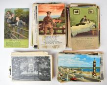 A collection of postcards, some topographical including Cheltenham, Aberdare, WW1, 1912 Royal