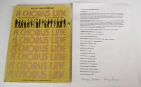 Signed manuscript 'Chorus Line' with autographs including Paul and Linda McCartney