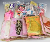 A quantity of fashion doll clothing including a selection of vintage outfits, Barbie, Sindy, Petra