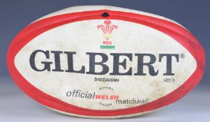 Gilbert Barbarian official Welsh Rugby Match Ball, signed by Martin Johnson