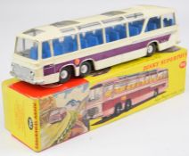 Dinky Supertoys diecast model Vega Major Luxury Coach with cream body, metallic purple stripe and