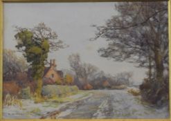 Ernest Albert Chadwick (1876-1955) watercolour landscape 'Widney Lane: Winter', signed lower left 12