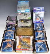 Four Corgi Aviation Archive diecast model WWII planes comprising Hawker Typhoon Mk 1B WB99628,