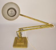 Vintage anglepoise desk lamp with mottled finish, on stepped square base