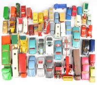 A collection of over 50 vintage diecast model cars and trucks to include Lesney/Matchbox,
