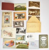 A large collection of letter postcards, greetings cards, unused cards, embossed and cut cards etc