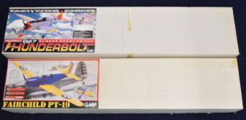 Two Phoenix Models ARF model aircraft kits to suit radio control comprising P47 Thunderbolt wing