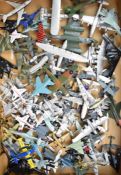 Over one hundred and thirty mostly military diecast model jets and aeroplanes, manufacturers include