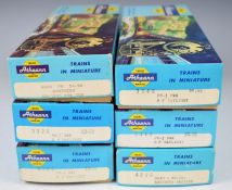 Six Athearn HO scale model American railway locomotives, four being motorised, all in original