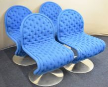 Four Verner Panton System 123 chairs, designed in 1974 by Verner Panton for Fritz Hansen, with