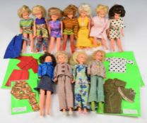 Eleven late 1960's Palitoy Tressy dolls with a range of original clothing.