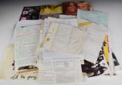 A collection of mostly music related memorabilia and ephemera including Mott the Hoople, The