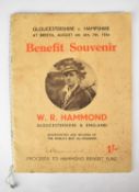 W.R.Hammond signed Gloucestershire & England Benefit Souvenir programme for a cricket match