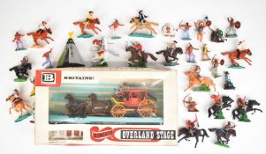 Britains Concord Overland Stage playset 7615 with luggage and figures, in original box, together