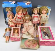 A collection of Shirley Temple dolls by Ideal and Banbury Mint etc, five in original boxes.