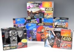 A collection of Star Wars Micro Machines playsets by Galoob to include Slave I/Tatooine, Yoda/